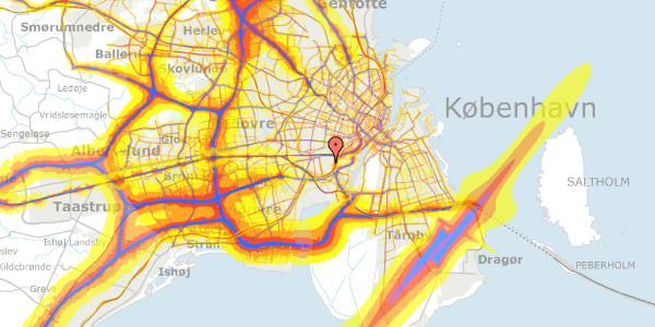 Trafikstøjkort på Bavnehøj Allé 44, st. th, 2450 København SV