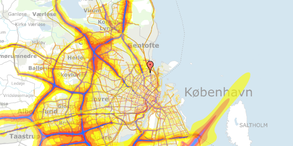 Trafikstøjkort på Bechgaardsgade 12, 4. th, 2100 København Ø