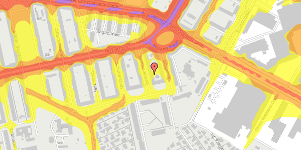 Trafikstøjkort på Beethovensvej 4, 1. th, 2450 København SV