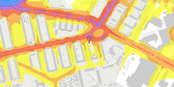 Trafikstøjkort på Beethovensvej 12, st. th, 2450 København SV