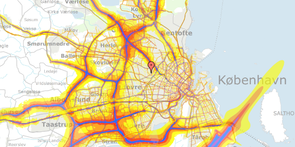 Trafikstøjkort på Beldringevej 4, 2700 Brønshøj