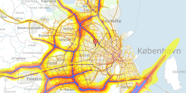 Trafikstøjkort på Beldringevej 8, 2700 Brønshøj