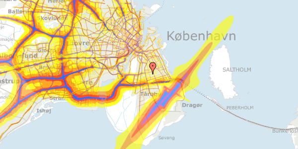 Trafikstøjkort på Belfastvej 1, 2300 København S