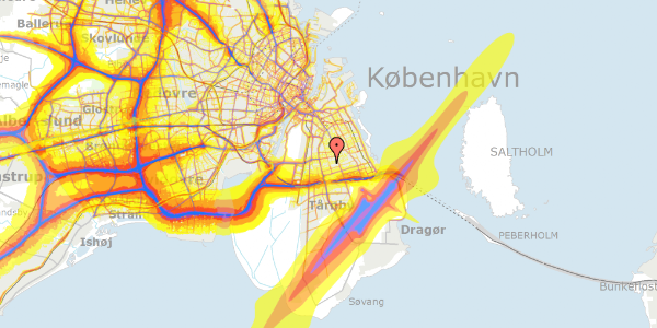 Trafikstøjkort på Belfastvej 13B, 2300 København S