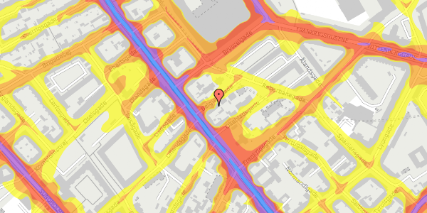 Trafikstøjkort på Belgiensgade 4, 3. th, 2300 København S