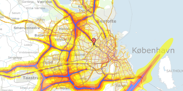 Trafikstøjkort på Bellahøjvej 34B, 1. tv, 2700 Brønshøj