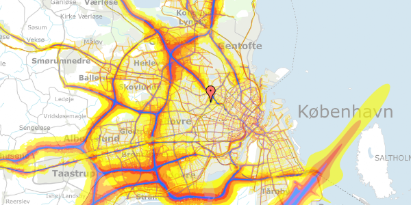 Trafikstøjkort på Bellahøjvej 40B, 1. th, 2700 Brønshøj