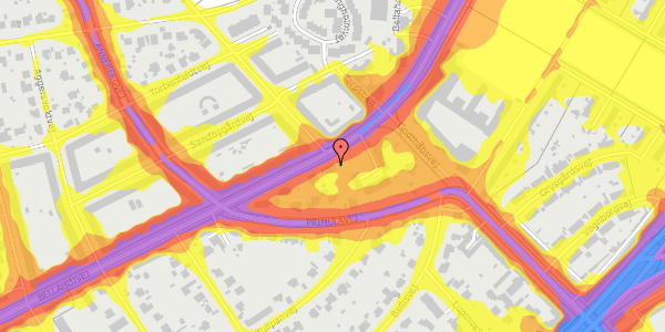 Trafikstøjkort på Bellahøjvej 107, 2720 Vanløse