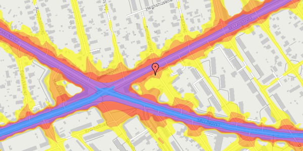 Trafikstøjkort på Bellahøjvej 157, 2720 Vanløse