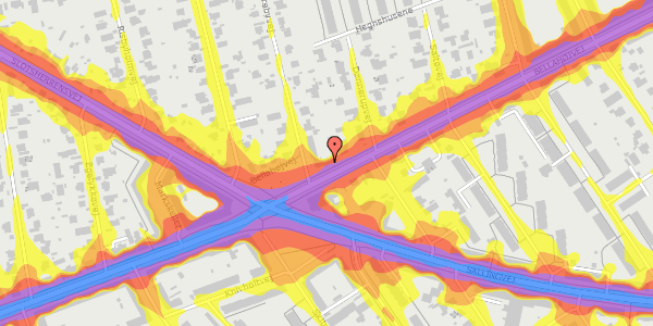 Trafikstøjkort på Bellahøjvej 174, 2720 Vanløse