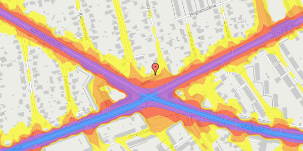 Trafikstøjkort på Bellahøjvej 180, 2720 Vanløse