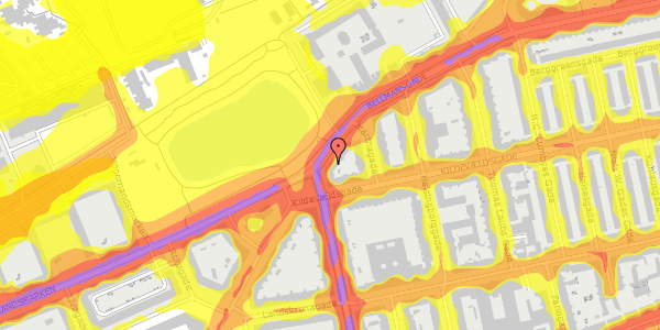 Trafikstøjkort på Bellmansgade 2, 1. th, 2100 København Ø