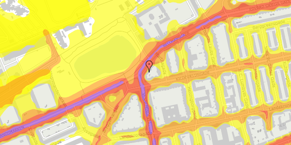 Trafikstøjkort på Bellmansgade 2, 3. th, 2100 København Ø