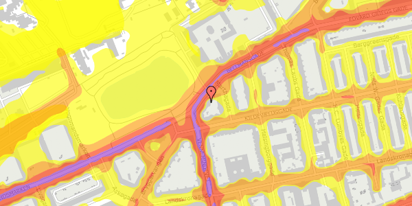 Trafikstøjkort på Bellmansgade 4, st. th, 2100 København Ø