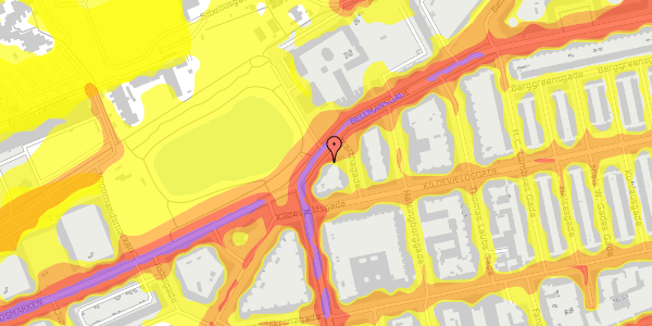 Trafikstøjkort på Bellmansgade 6, st. th, 2100 København Ø