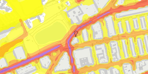 Trafikstøjkort på Bellmansgade 6, 1. tv, 2100 København Ø