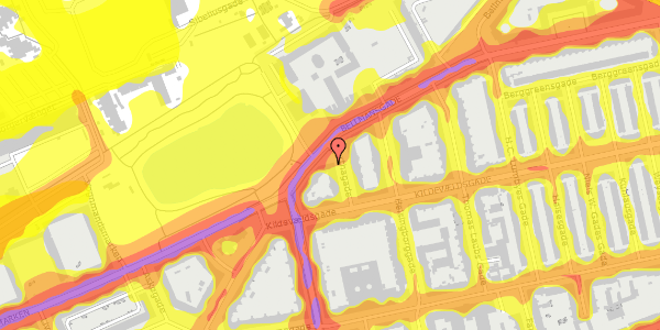 Trafikstøjkort på Bellmansgade 8, st. th, 2100 København Ø