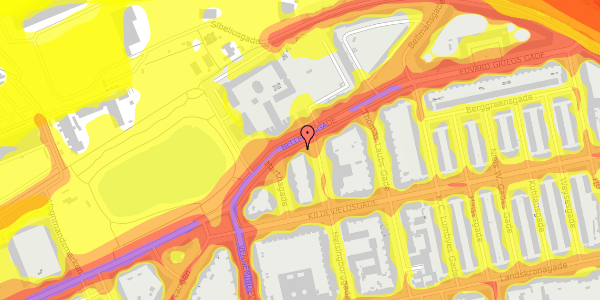 Trafikstøjkort på Bellmansgade 12, 1. th, 2100 København Ø