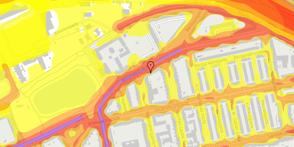 Trafikstøjkort på Bellmansgade 14, st. th, 2100 København Ø