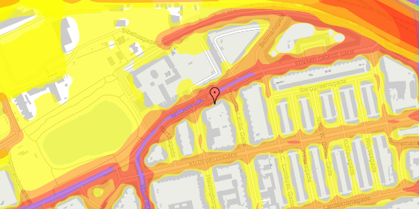 Trafikstøjkort på Bellmansgade 16, 1. th, 2100 København Ø