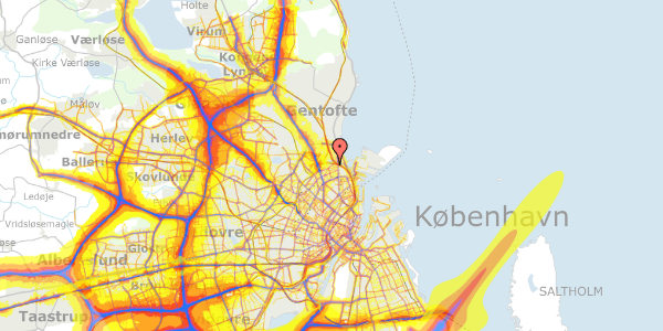 Trafikstøjkort på Bellmansgade 17, st. tv, 2100 København Ø