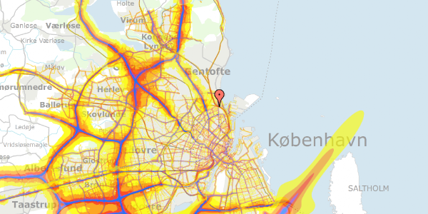 Trafikstøjkort på Bellmansgade 17, 1. tv, 2100 København Ø