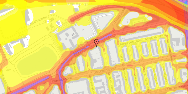 Trafikstøjkort på Bellmansgade 18, 2. th, 2100 København Ø