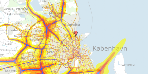 Trafikstøjkort på Bellmansgade 19, st. tv, 2100 København Ø