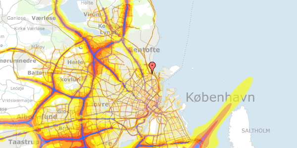 Trafikstøjkort på Bellmansgade 25, st. th, 2100 København Ø