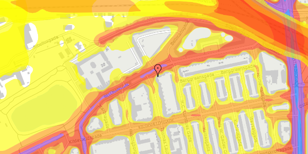 Trafikstøjkort på Bellmans Plads 22, 2. th, 2100 København Ø