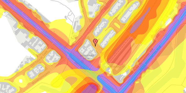 Trafikstøjkort på Bergensgade 3, kl. th, 2100 København Ø