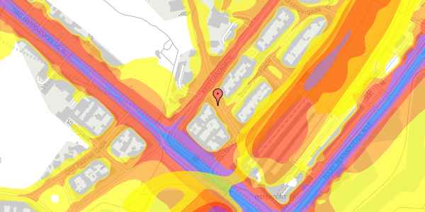 Trafikstøjkort på Bergensgade 5, kl. tv, 2100 København Ø