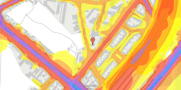 Trafikstøjkort på Bergensgade 10, kl. th, 2100 København Ø