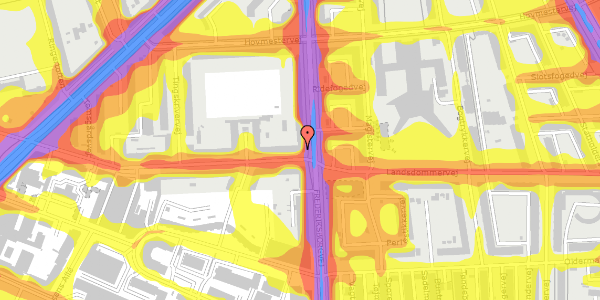 Trafikstøjkort på Birkedommervej 2, kl. th, 2400 København NV