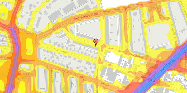 Trafikstøjkort på Birkedommervej 69, 1. th, 2400 København NV