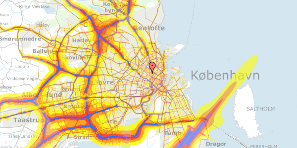 Trafikstøjkort på Birkegade 4, 1. tv, 2200 København N