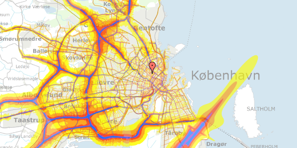 Trafikstøjkort på Birkegade 15B, 1. th, 2200 København N