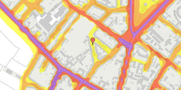 Trafikstøjkort på Birkegade 17, 4. th, 2200 København N