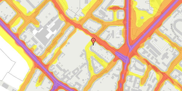 Trafikstøjkort på Birkegade 24, 1. th, 2200 København N