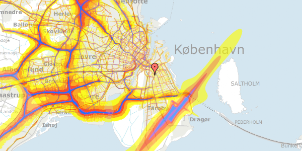 Trafikstøjkort på Birketinget 12, 3. 2, 2300 København S