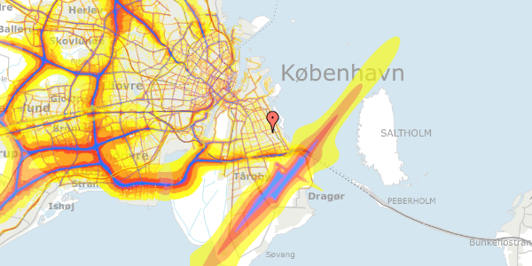 Trafikstøjkort på Birmavej 3, 2300 København S