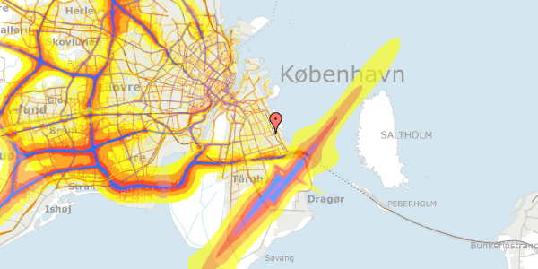 Trafikstøjkort på Birmavej 50A, 2300 København S