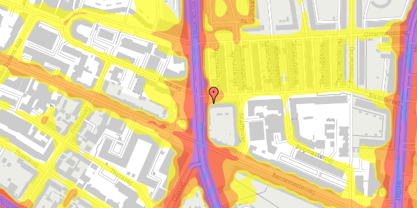 Trafikstøjkort på Bisiddervej 2, st. tv, 2400 København NV