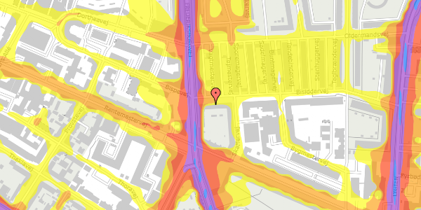 Trafikstøjkort på Bisiddervej 4, 3. th, 2400 København NV