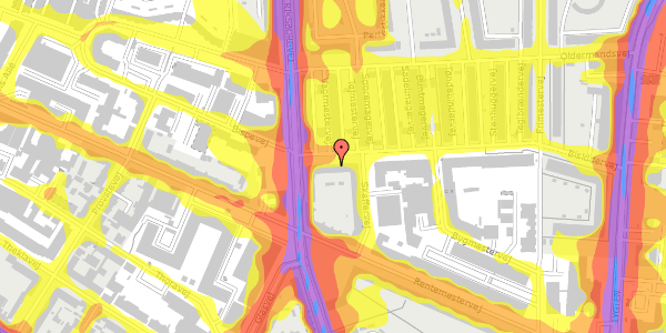 Trafikstøjkort på Bisiddervej 6, st. th, 2400 København NV