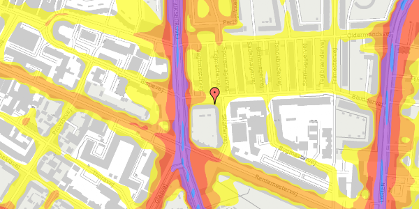 Trafikstøjkort på Bisiddervej 8, st. th, 2400 København NV