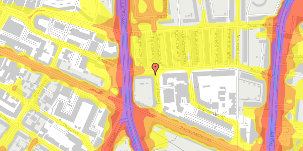 Trafikstøjkort på Bisiddervej 10, kl. , 2400 København NV