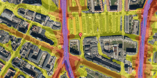 Trafikstøjkort på Bisiddervej 10, st. 70, 2400 København NV