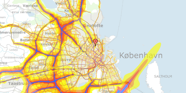 Trafikstøjkort på Biskop Krags Vænge 6, 1. th, 2100 København Ø