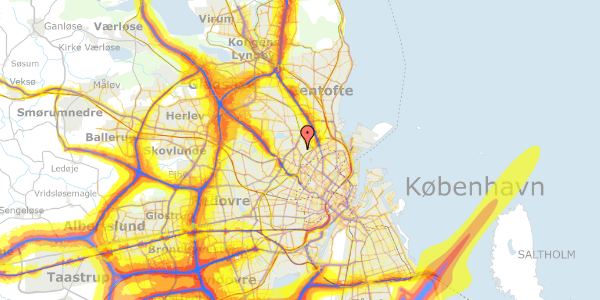 Trafikstøjkort på Bispebjerg Bakke 9, 6. 607, 2400 København NV